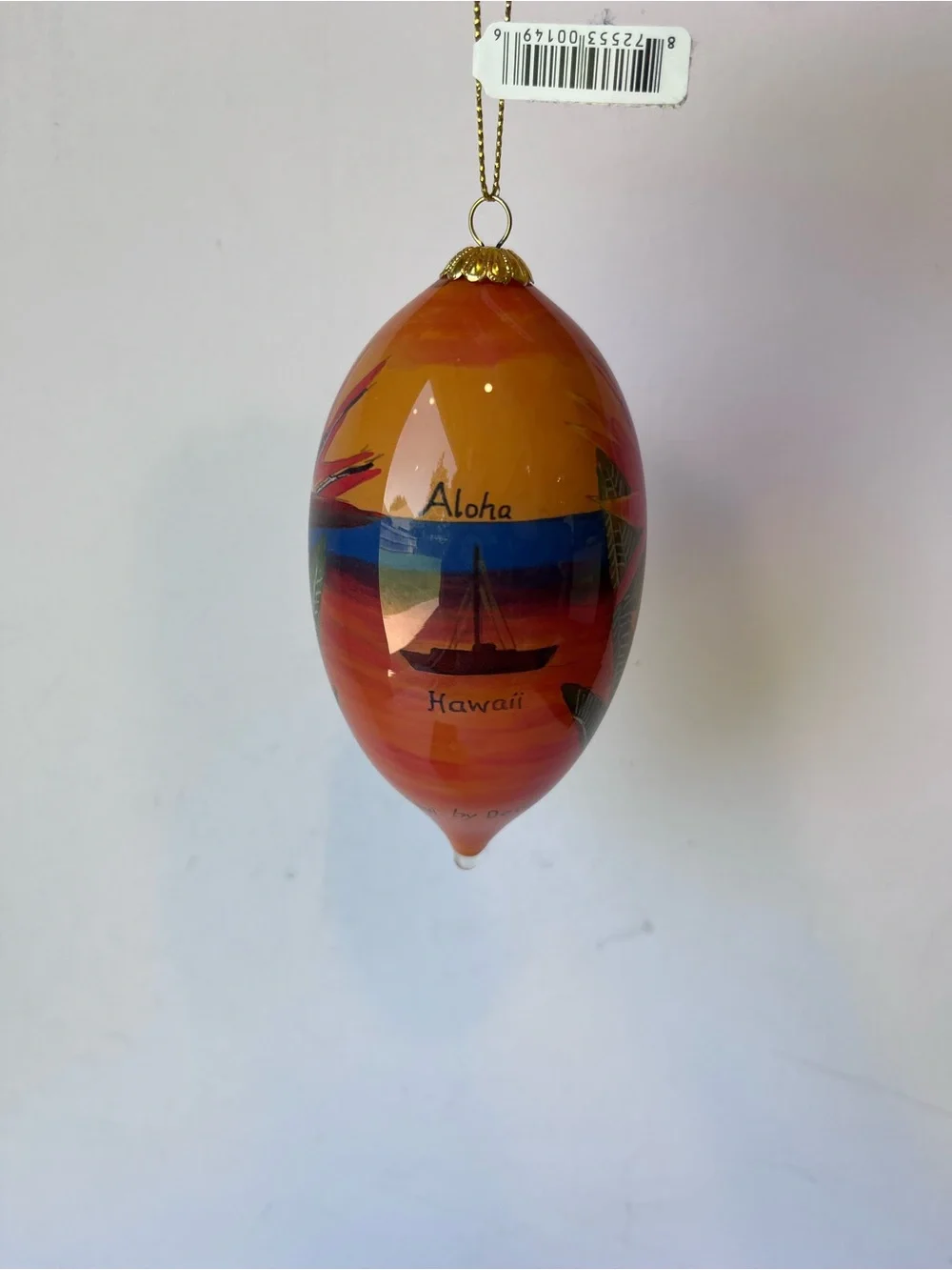 Hand Painted Glass Ornament Maui Hawaii